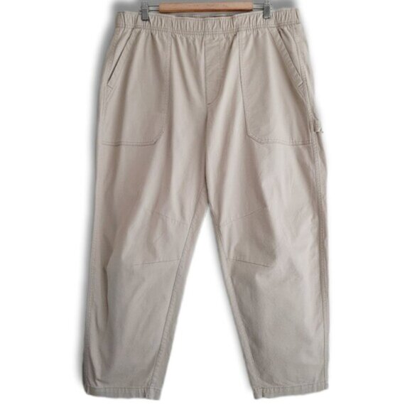 OLD NAVY | Utility Pull-On Elastic Waist Casual Crop Pants Beige Sz XL Flawed - Picture 1 of 12